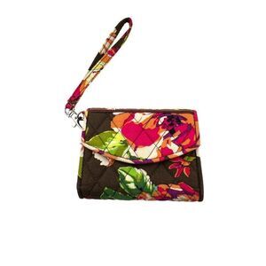 Vera Bradley Floral Cotton Quilt Small iPhone Wristlet